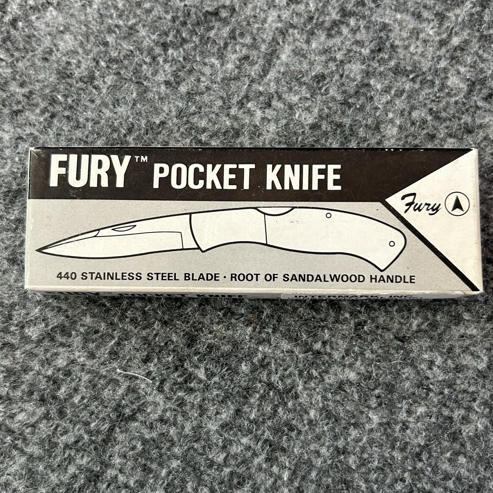 Vintage Fury Brown Pocket Knife 440 Stainless DN&E 1995 Waseca MN Japan Wood