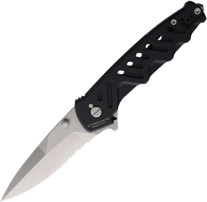 Extrema Ratio Caimano Nero N.A. Linerlock Aluminum Folding N690 Knife 0166SATBLK