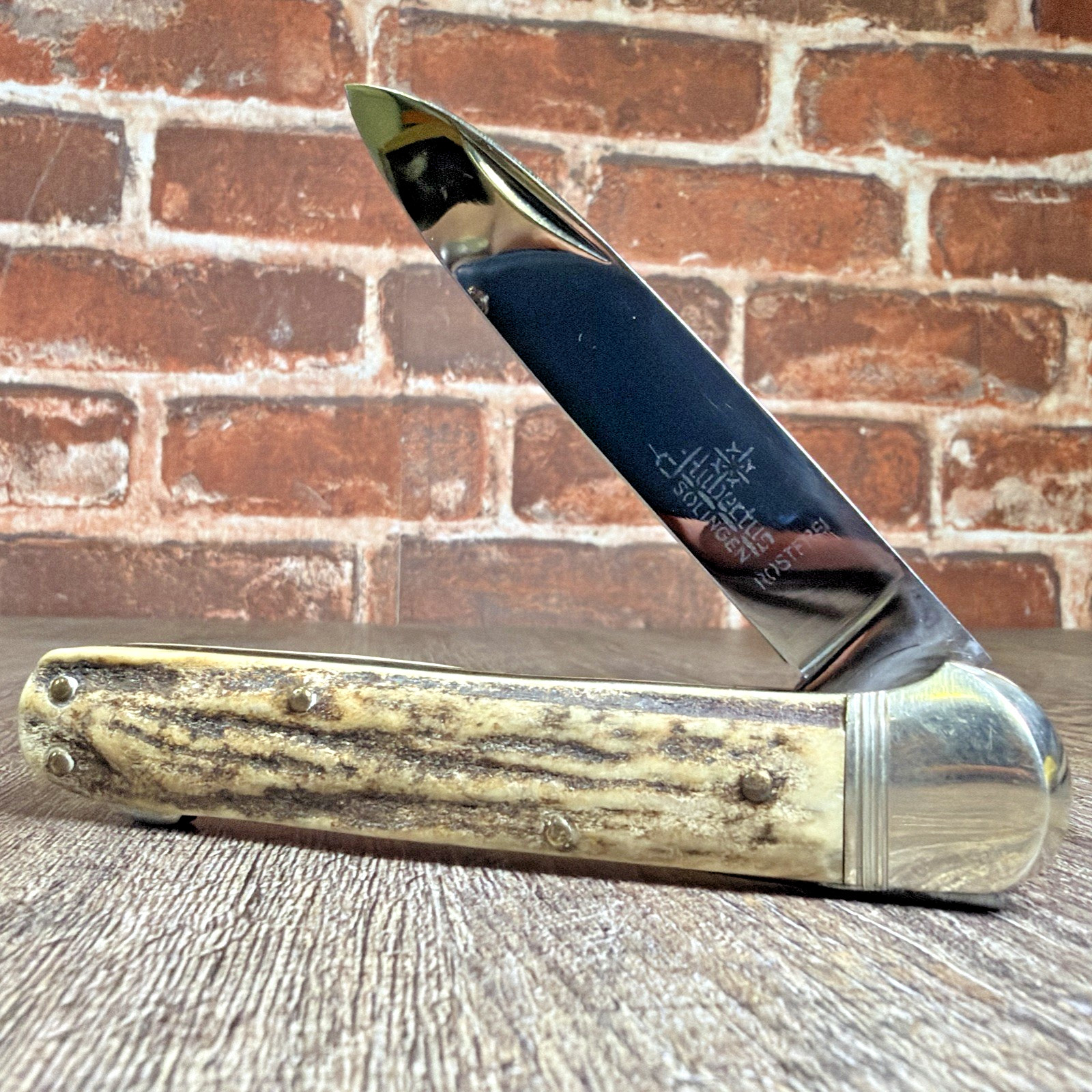 Vintage Hubertus Special Stag Back Lock Folding Knife Solingen Germany