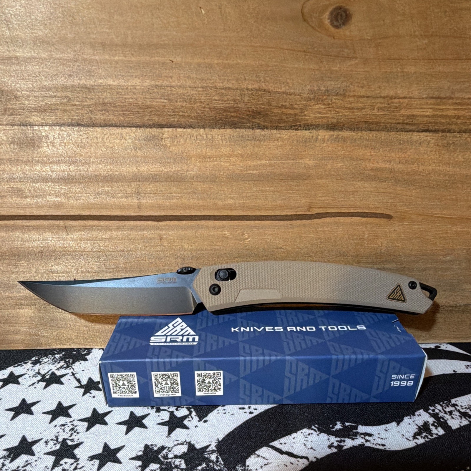 SRM 9211B-GW Tan (3.6″ 8Cr13MoV Blade, G10 Handle)