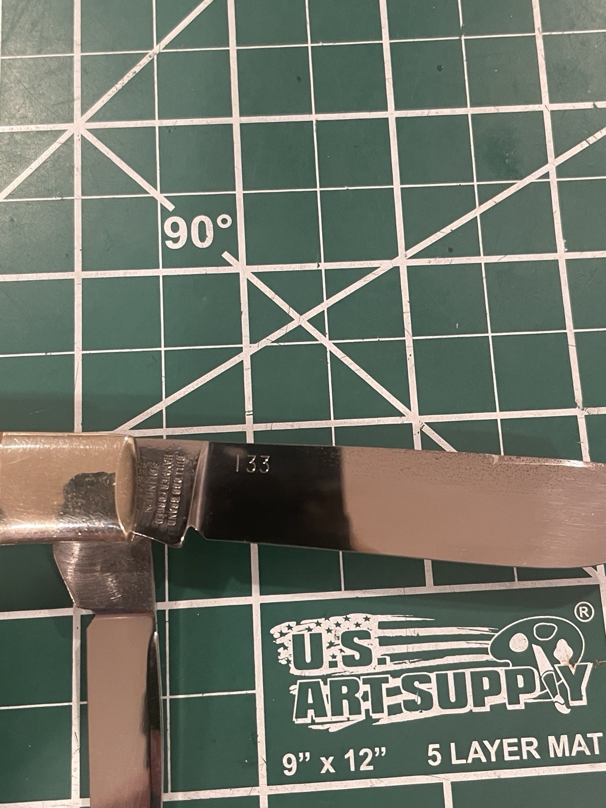 1st Gen Bulldog Brand Gunstock Knife #133 Solingen Germany Brown Jigged Bone