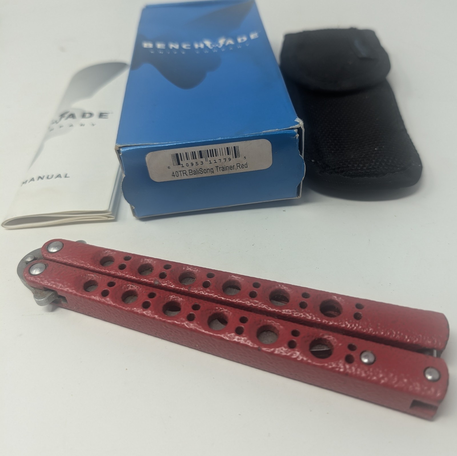 RARE Discontinued Benchmade 40tr Balisong Trainer Red Titanium