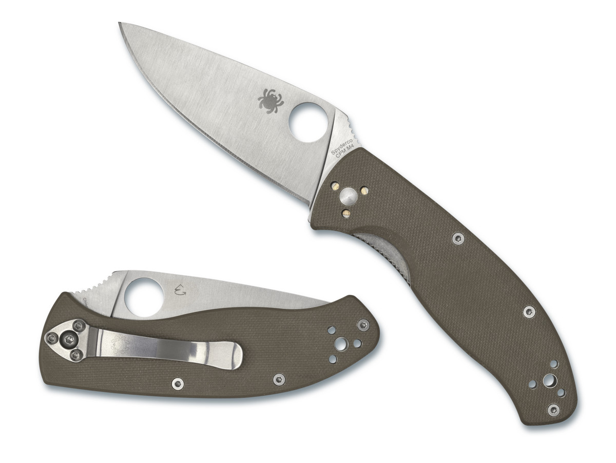 Spyderco Knives Tenacious C122GBNM4P Liner Lock CPM-M4 Brown G-10 Pocket Knife