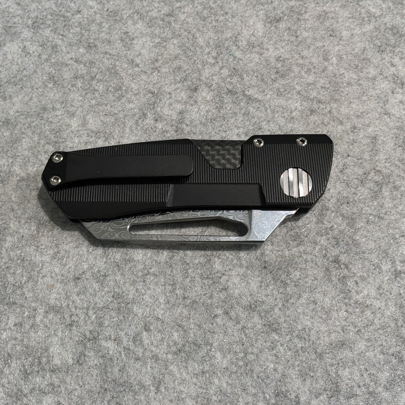 Winterblade Factor B3 Damascus TI + Carbon Fiber Folding Knife New In Box