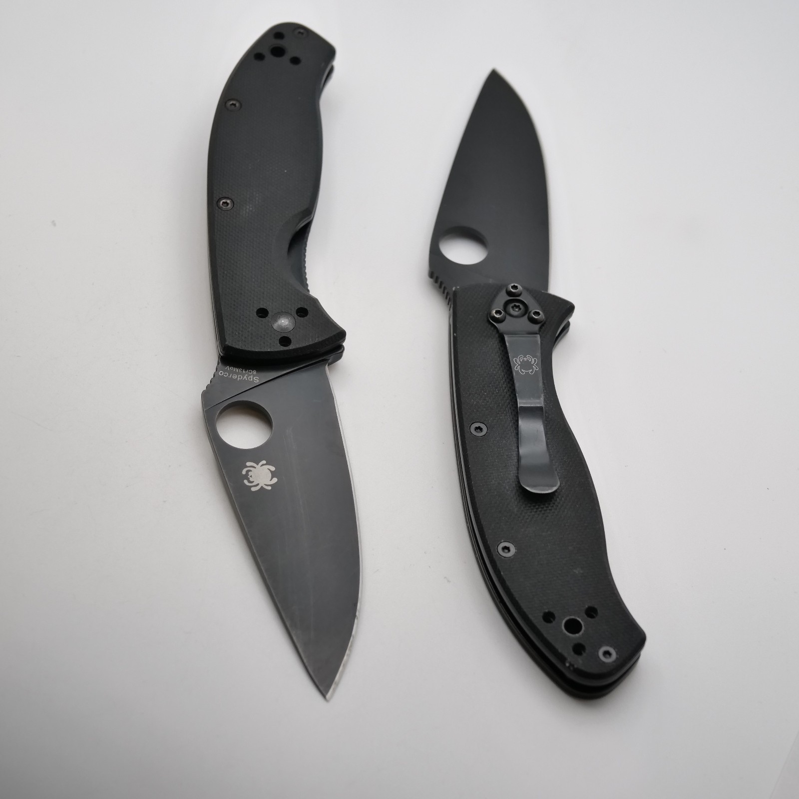 lot of 2 Spyderco Tenacious Folding Knife 3.39″ 8Cr13MoV Steel Blade G10 Handle