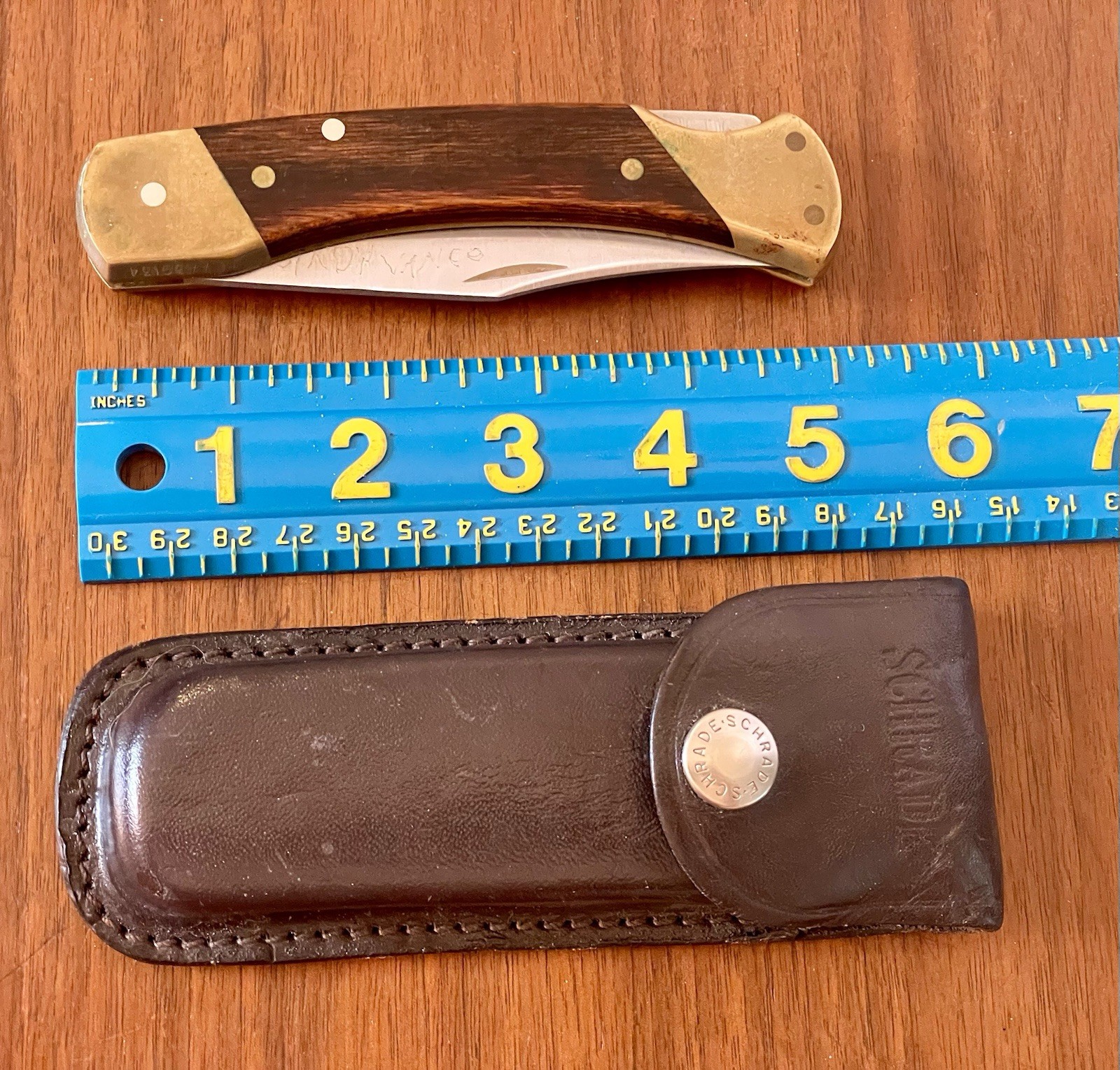 Schrade Uncle Henry LB7 Bear Paw Knife Leather Sheath Locking *READ