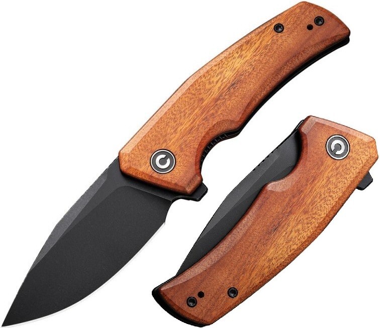Civivi Regulatron Folding Knife 3″ Nitro V Steel Extended Tang Blade Wood Handle