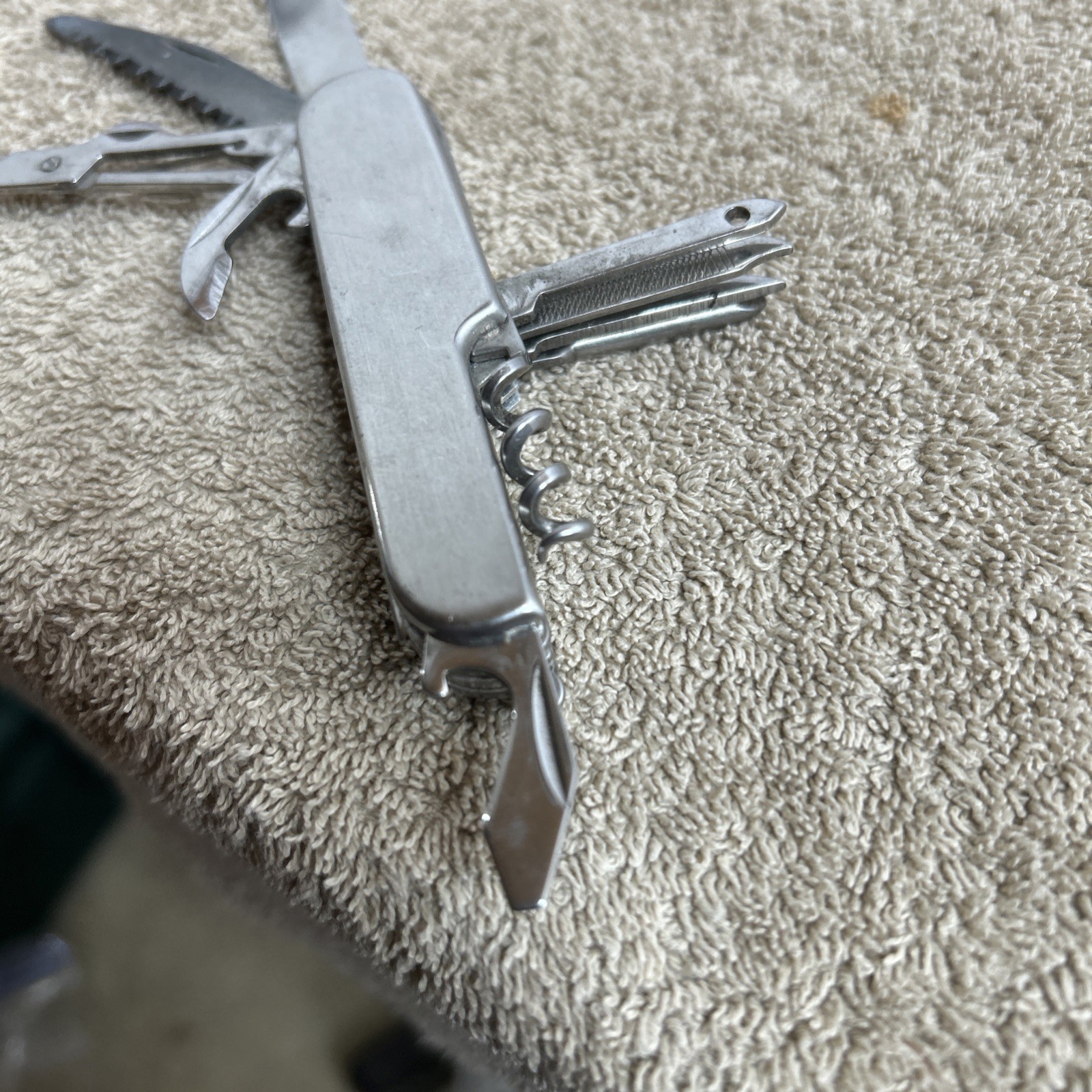 Stainless Steel Multi-Tool Folding Pocket Knife with Scissors and Corkscrew