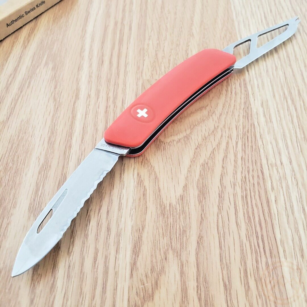 Swiza CH03T Multi Tools Pocket Knife Stainlees Steel Blades Red Plastic Handle