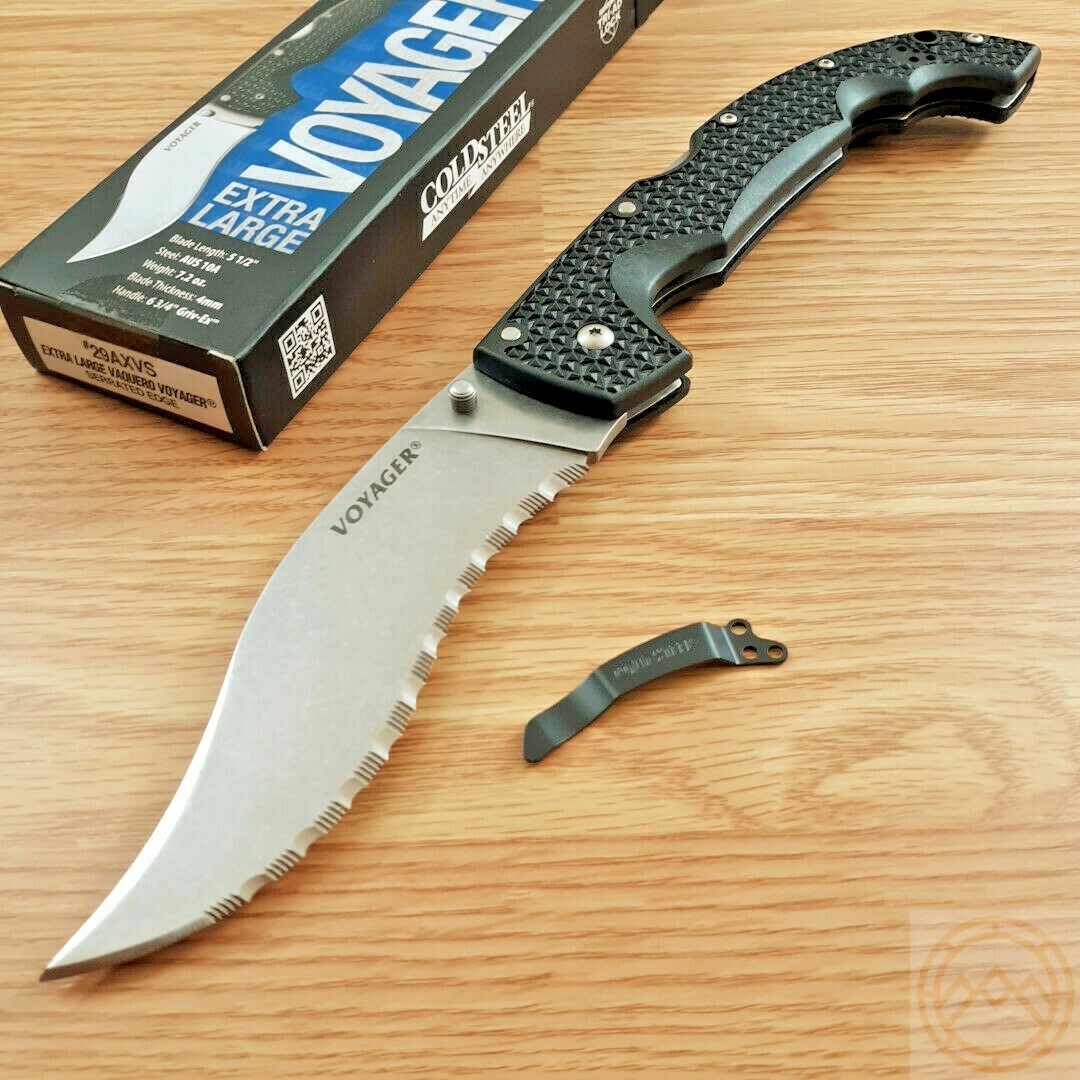 Cold Steel XL Voyager Folding Knife 5.5″ AUS-10A Steel Blade Griv-Ex Handle
