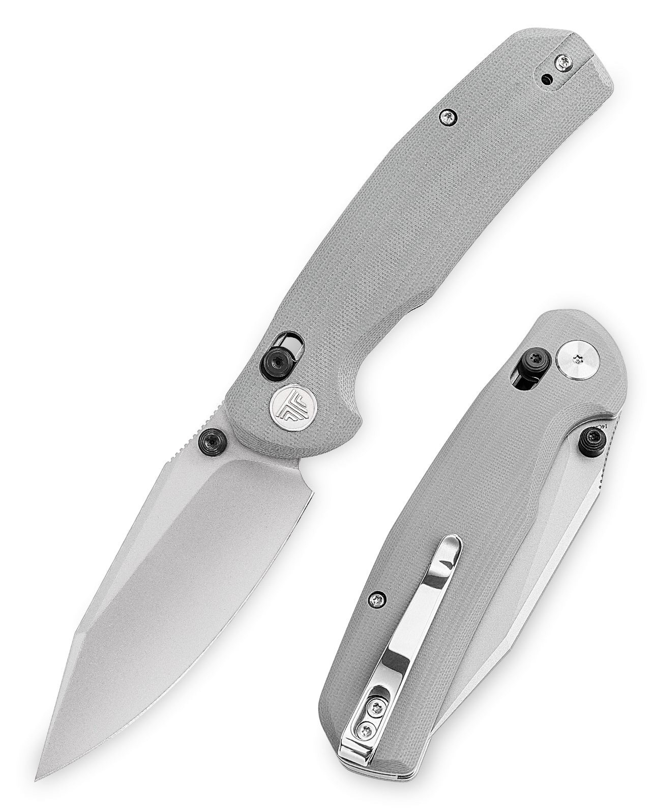Trivisa Hornet-03G 14C28N Drop Point Plain Blade Gray G10 Axis Lock Clip