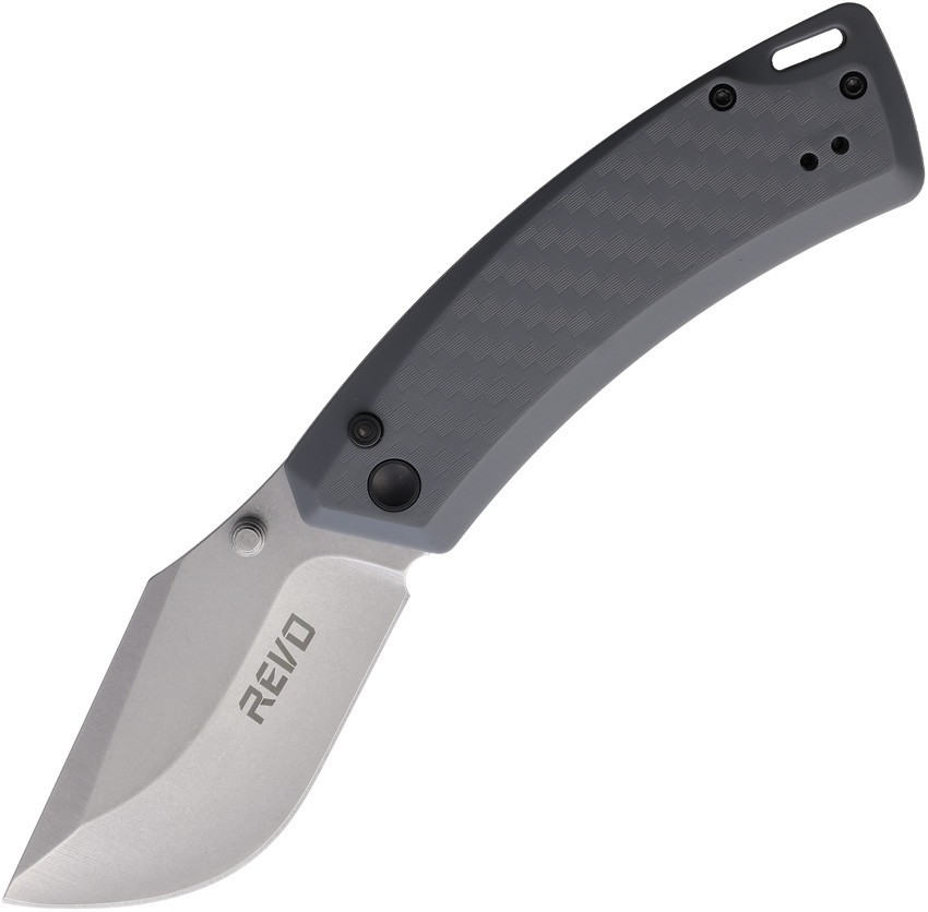 Revo Canyon Folding Knife 3″ Stonewash 4Cr13MoV Steel Blade Gray FRN Handle