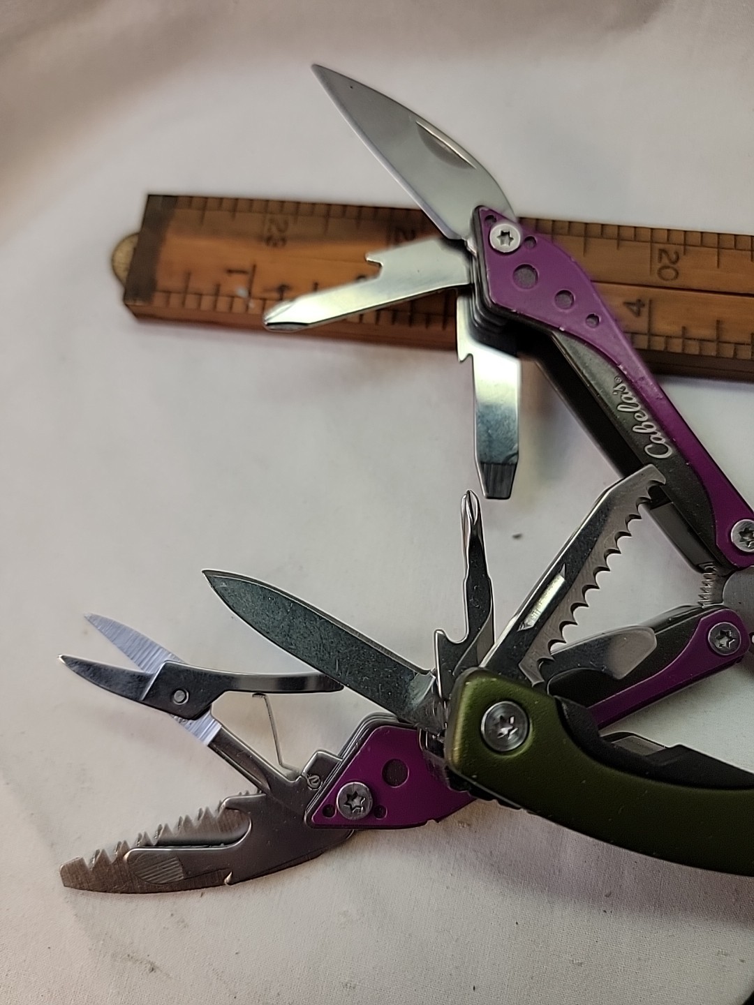 Multi Tool Pocket Knife Lot Of 5 Cabelas Fangfo Ventev Black Olive Orange Purple