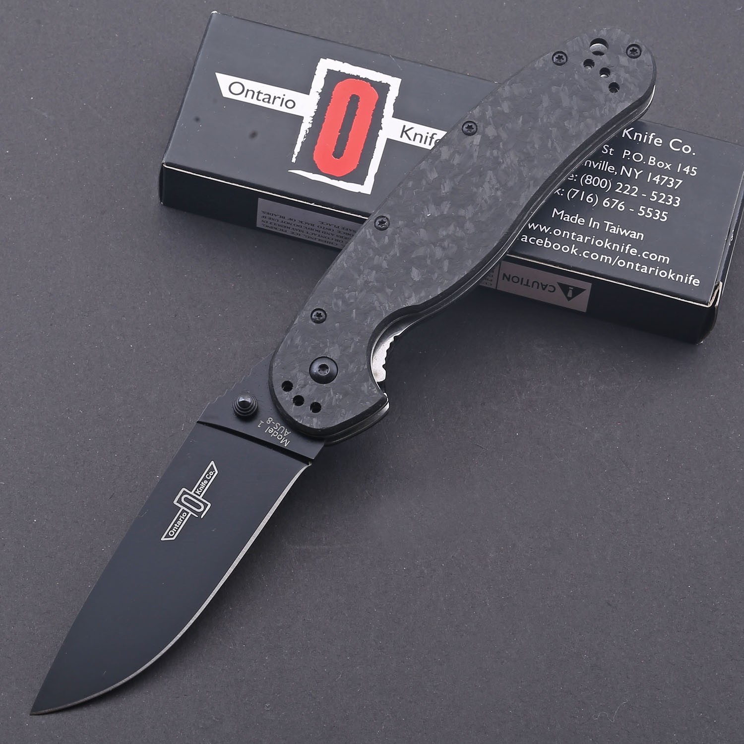 Ontario Rat 1 Custom Real Carbon Fiber Tactical Hunting Pocket Folding Knife