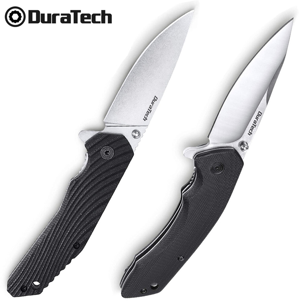 Folding Pocket Knife 3-1/4″ Satin Blade with Liner Lock Knife For EDC G10 Handle