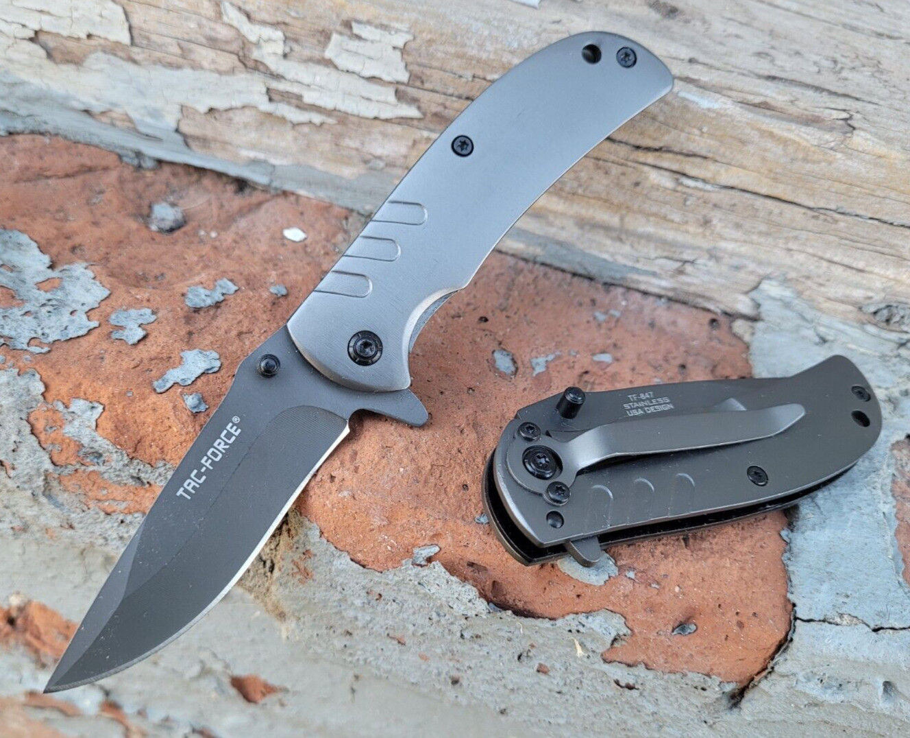Small Spring Assisted Pocket Knife All Metal Frame Lock Flipper Tab EDC 3.4 oz.