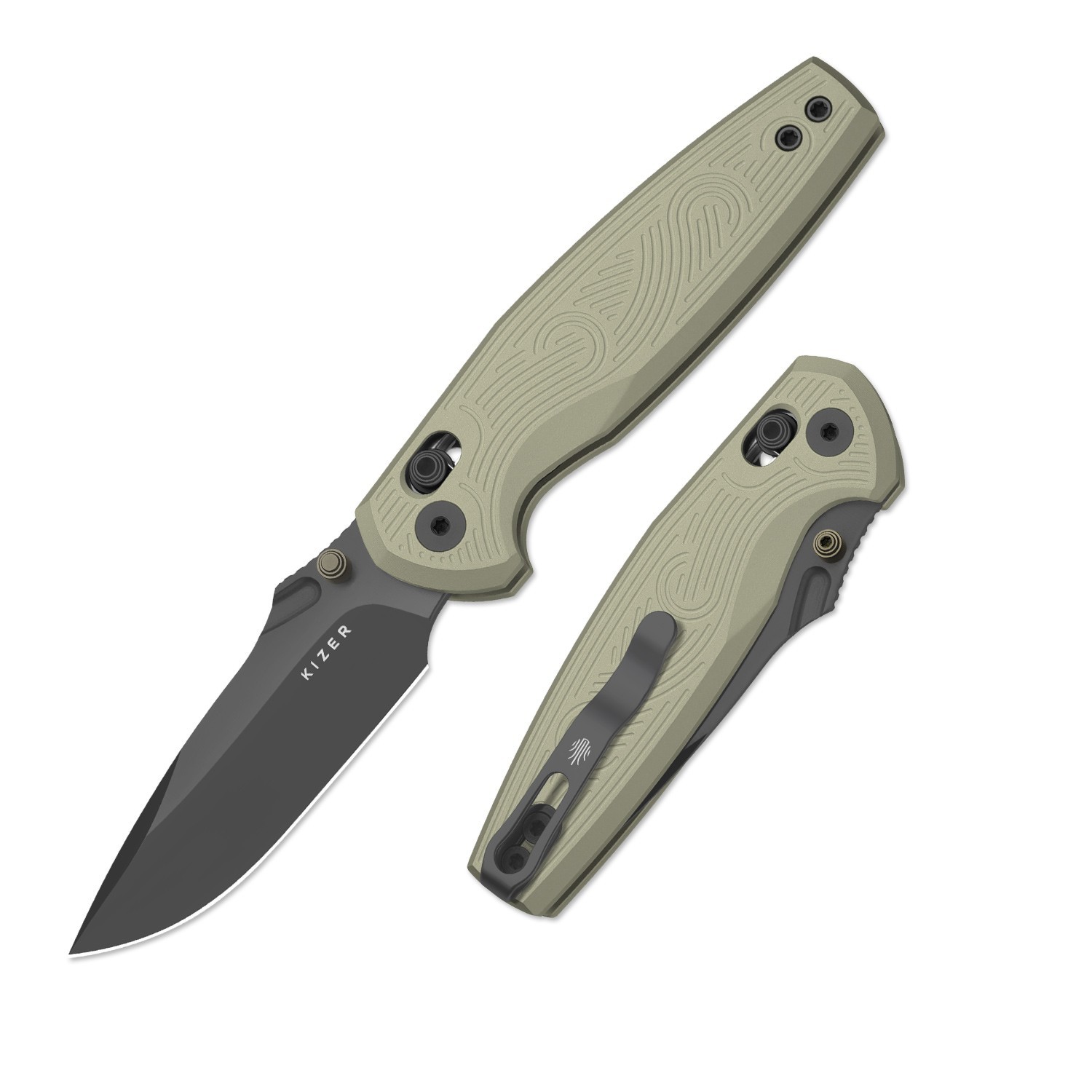 Kizer Khamsin EDC Folding Pocket Knife Nitro-V Blade Aluminum Handle V3791A1