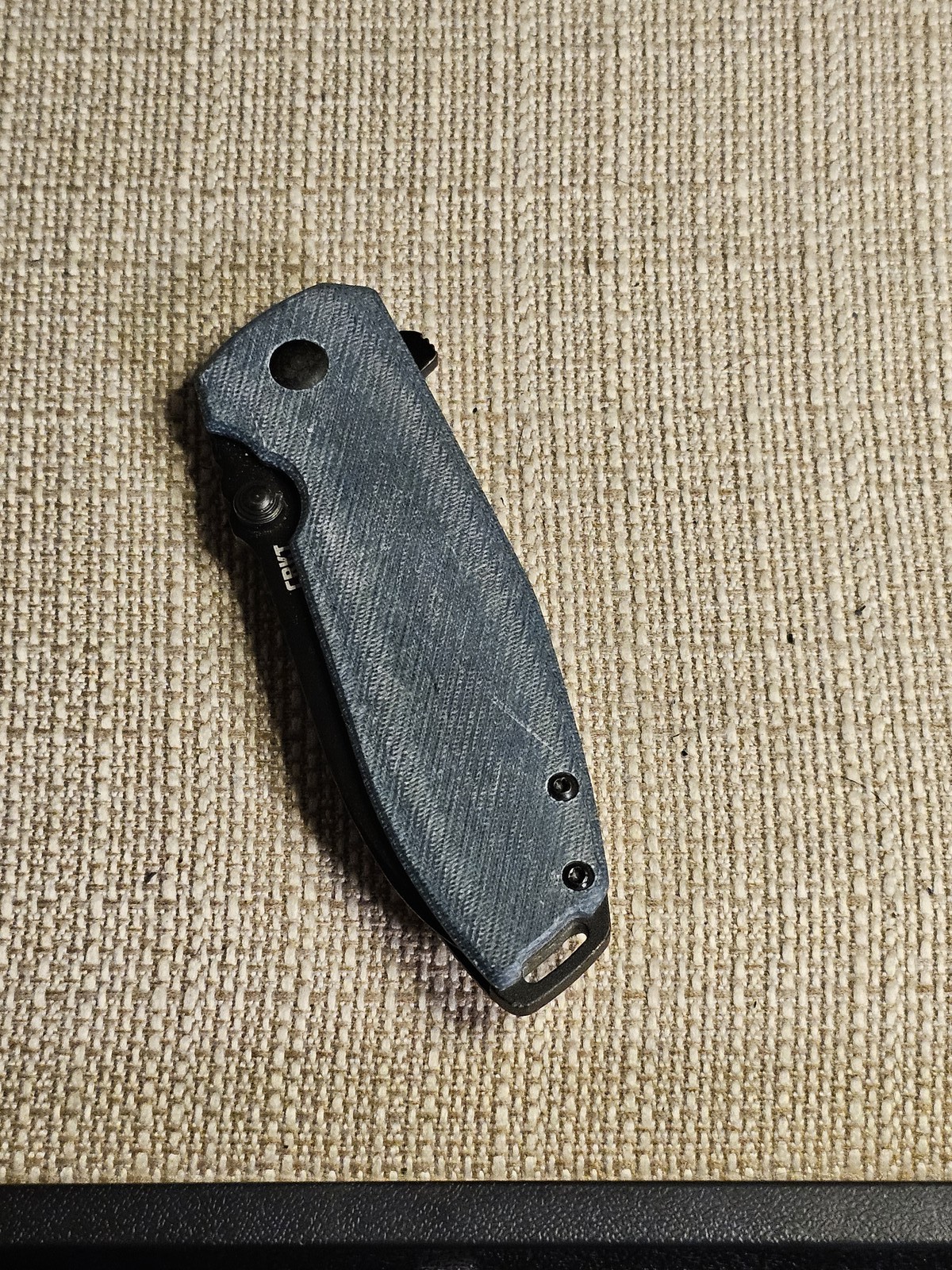 CRKT Pilar Denim Micarta Folding Knife – Very Good Condition