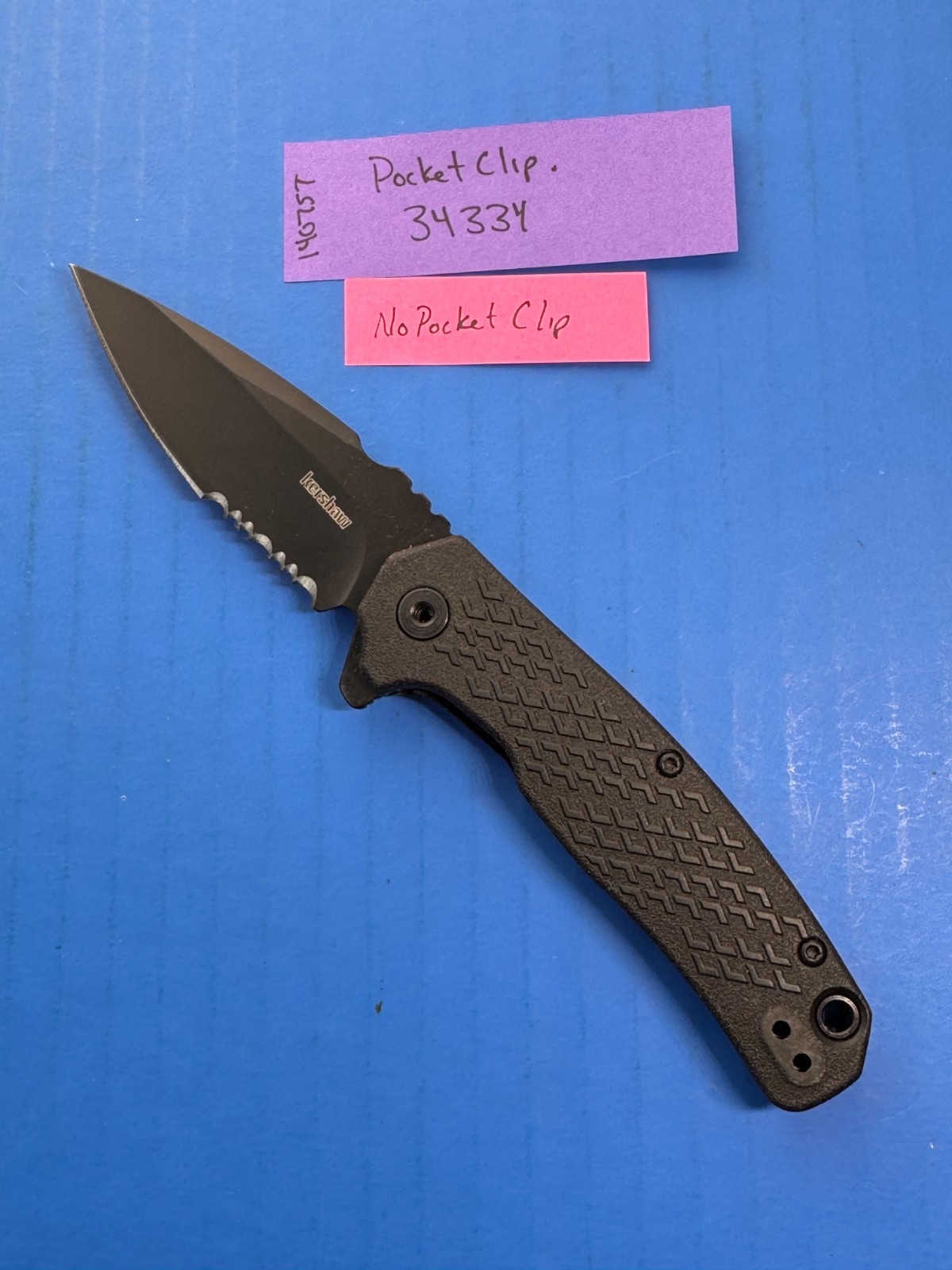 KERSHAW 1407 Black Conduit Serrated Spring Open Assisted Tactical Pocket Knife