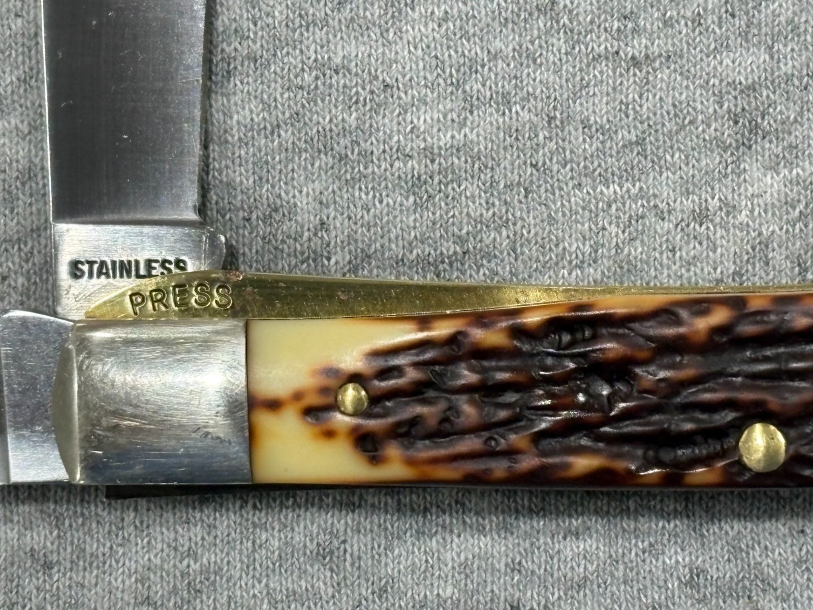 New Rare Schrade USA 97OT Buzzsaw Trapper with Staglon Handle