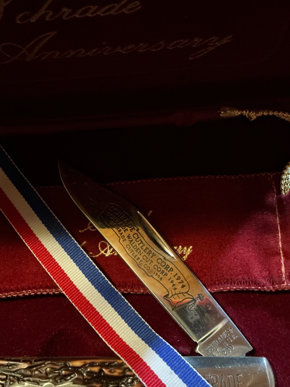 Schradet NY USA 280 80th Anniversary Knife 1904–1984 Lockback w/ Box & Papers