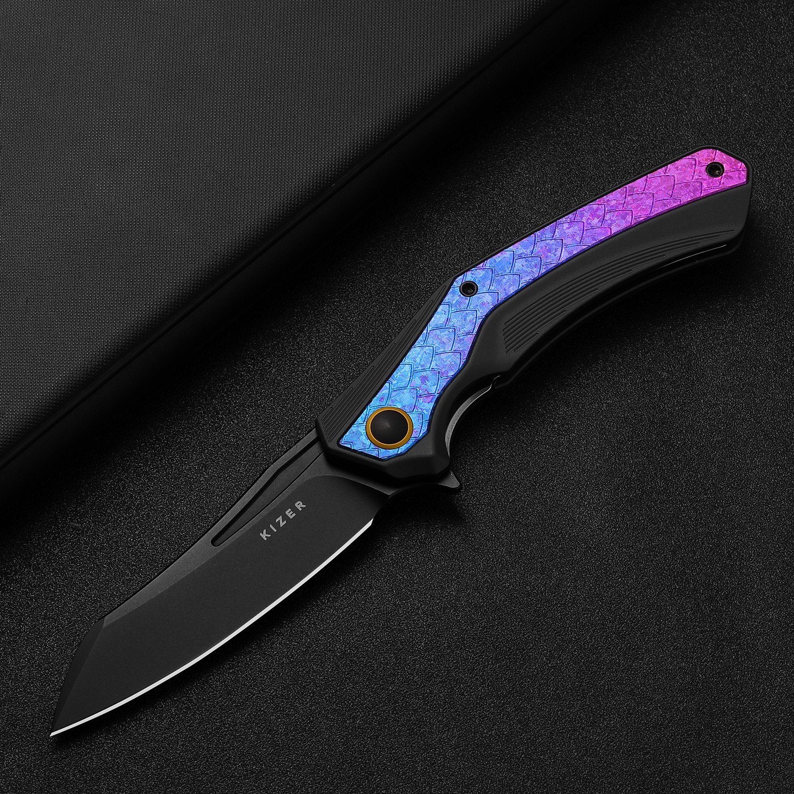 Kizer Draca Folding Pocket Knife S45VN Blade Aluminum & Titanium Handle Ki4751A2