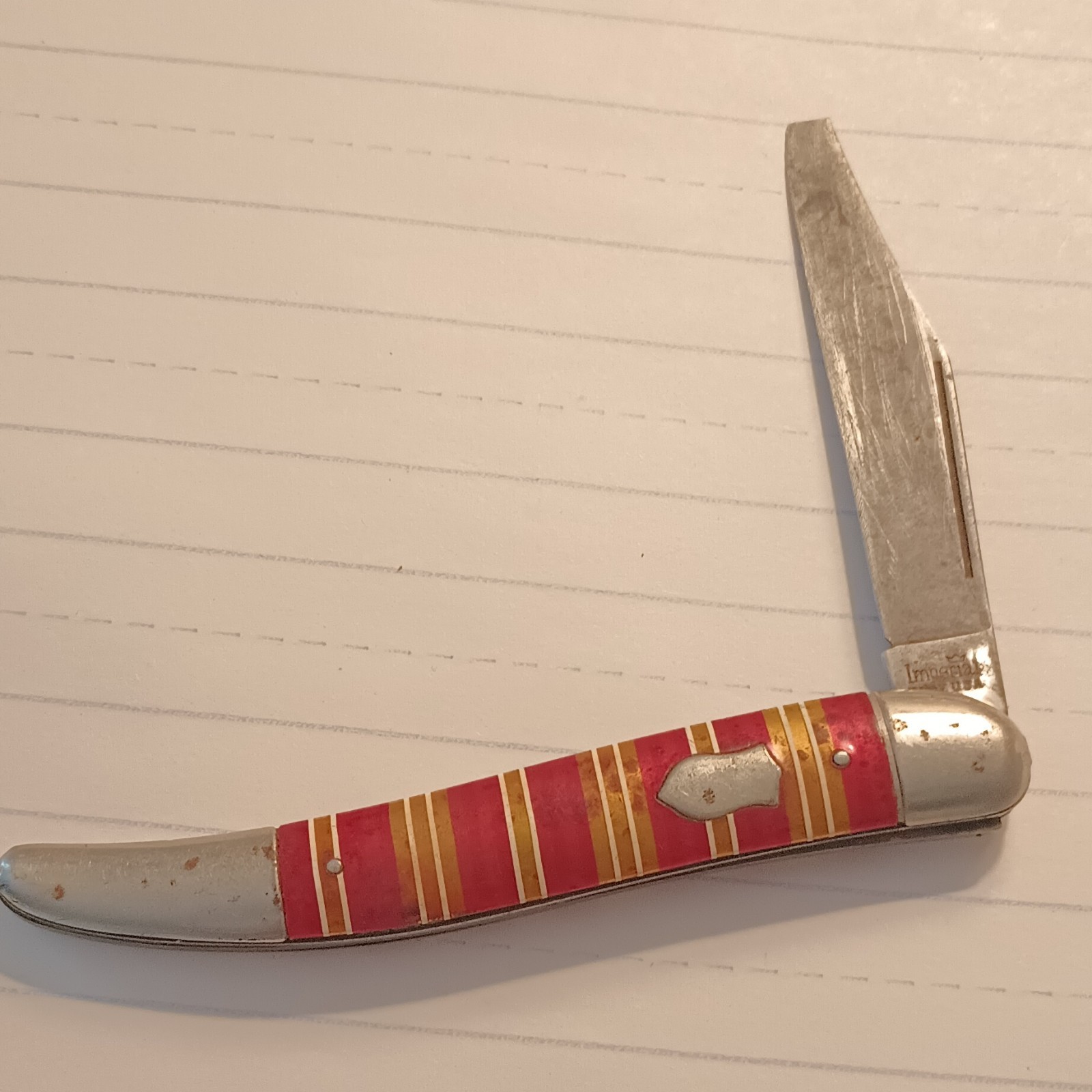 Remington R1615 Texas Toothpick Pocket Knife 1988 Candy Stripe Pattern