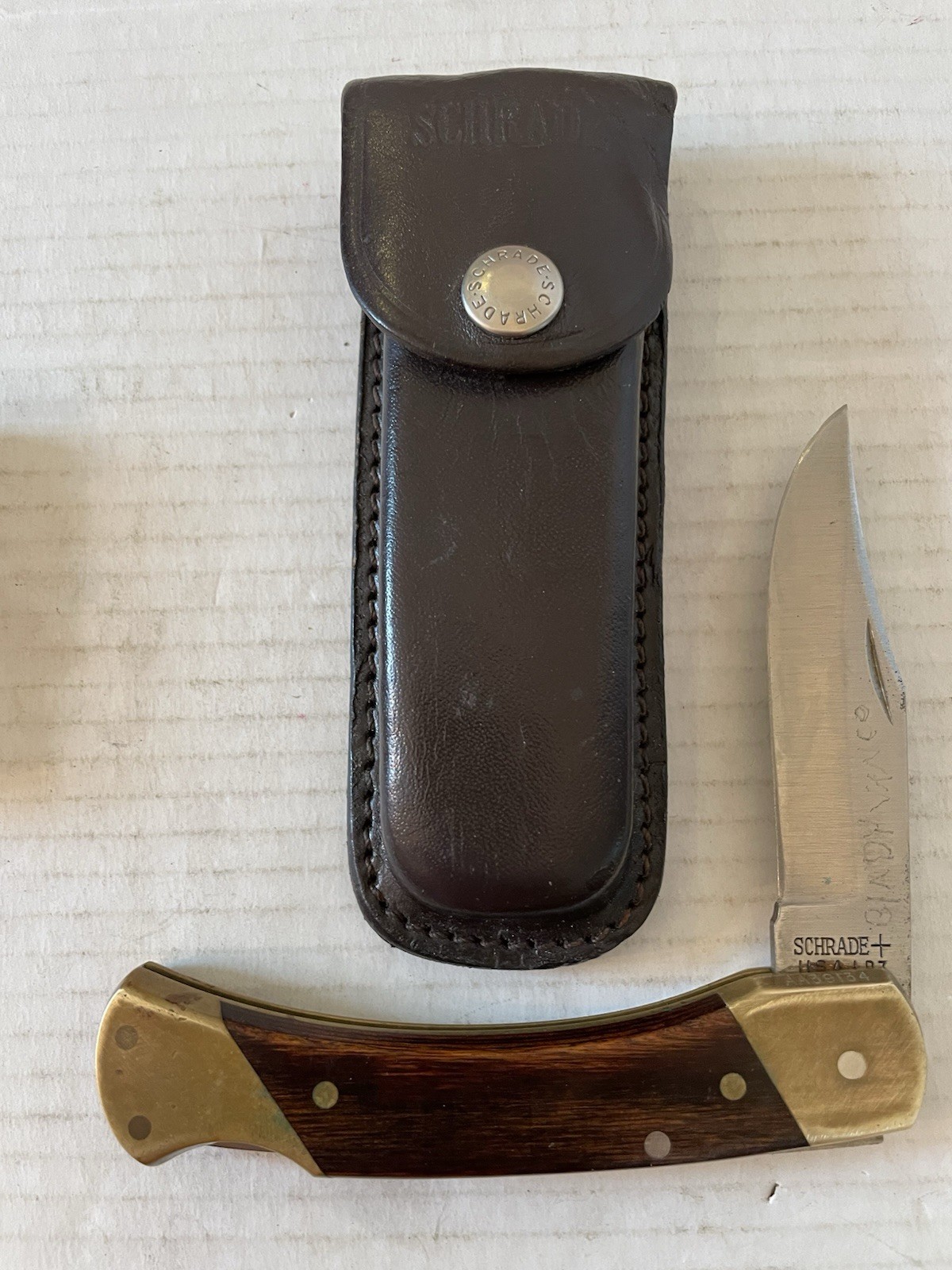 Schrade Uncle Henry LB7 Bear Paw Knife Leather Sheath Locking *READ