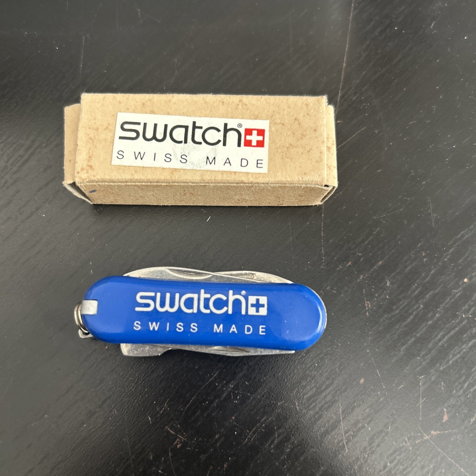 VINTAGE Swatch Promotional Multi Tool Pocket Knife Swiss Made Blue