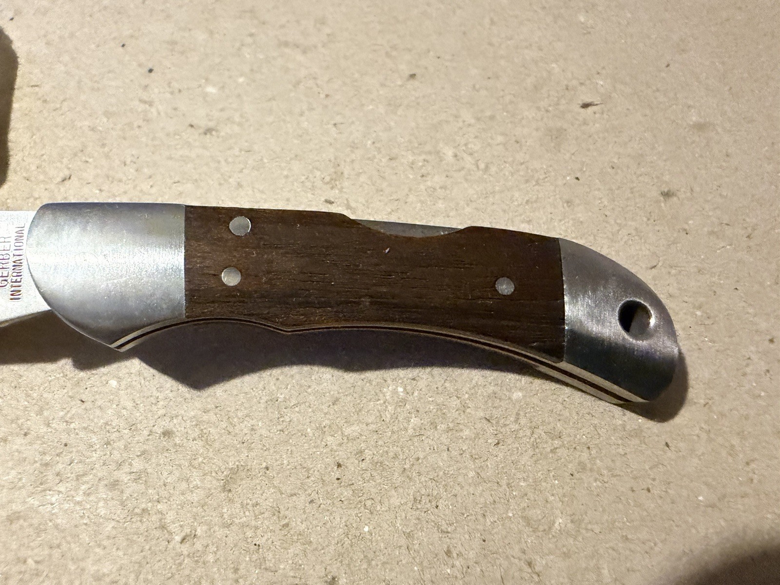 Gerber Legacy Knife Small 7545 LockBack Japan Wood VTG Vintage Lanyard Hole