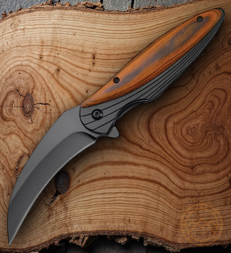 MTech Assisted Folding Knife 3.38″ 3Cr13MoV Steel Blade Aluminum/Wood Handle