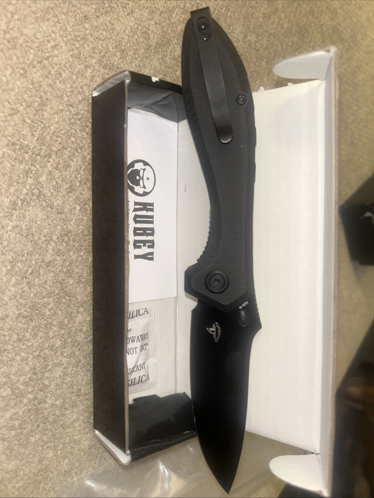 Kubey Ruckus Linerlock Folding Knife 3.5″ AUS-10A Steel Blade Black G10 Handle