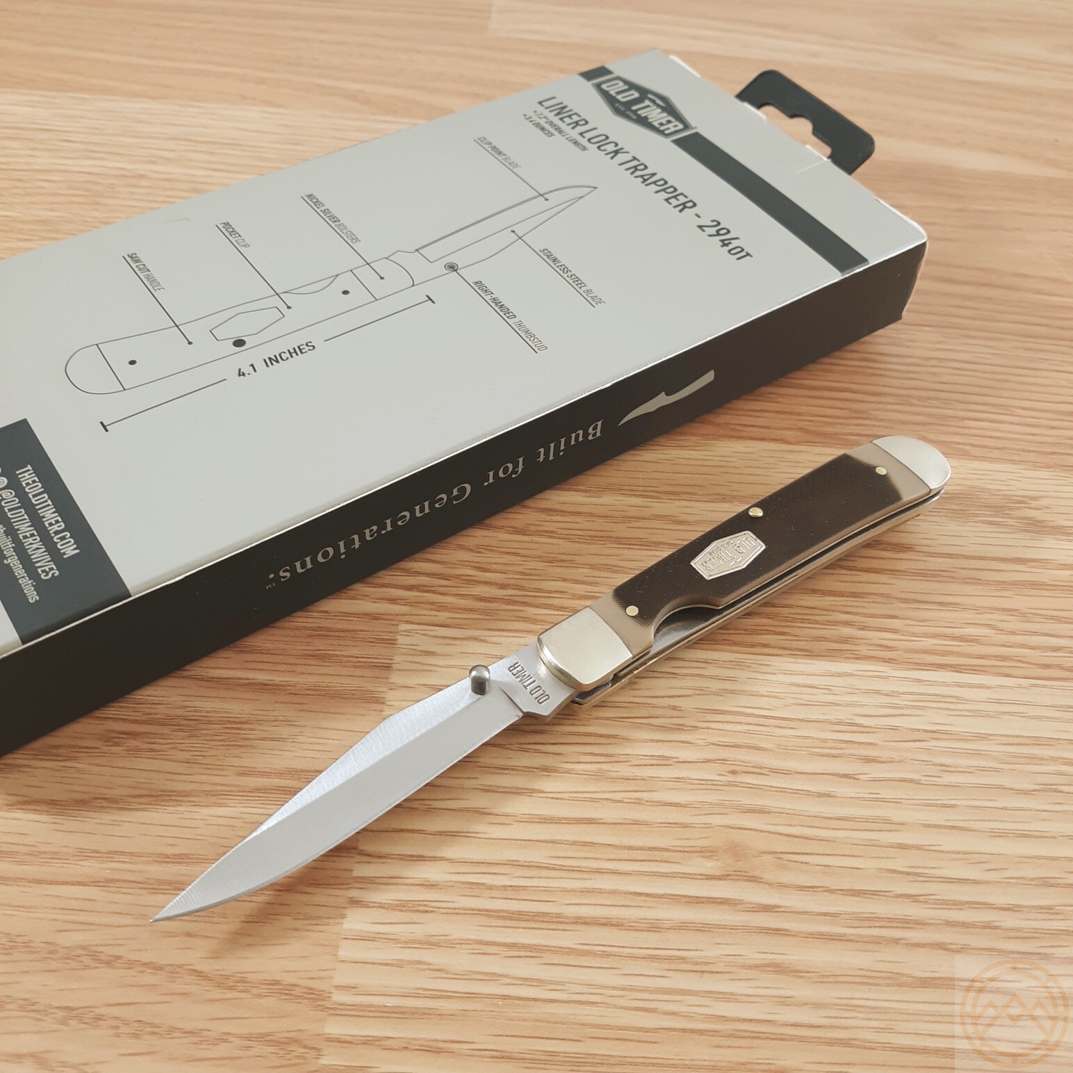 Schrade Old Timer Trapper Folding Knife 3.25″ Satin Finish Blade Delrin Handle