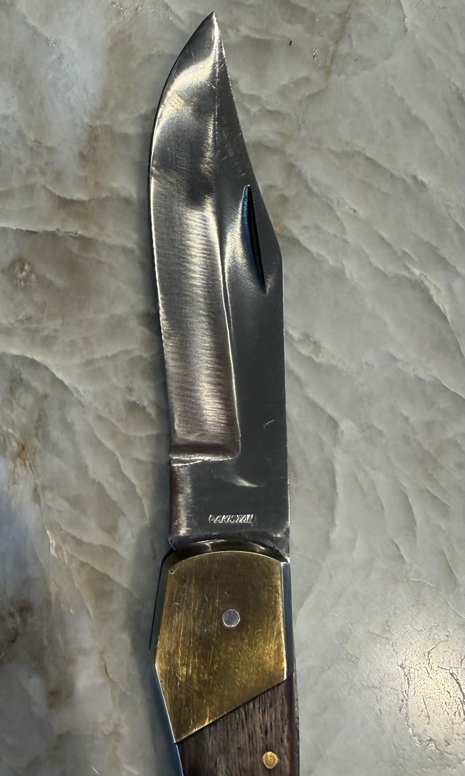 Large Folding 11″ Pakistan Buck Style Knife With Leather Case