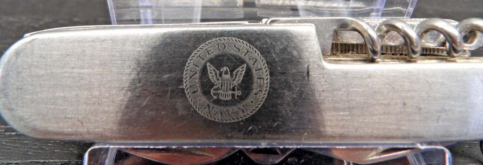 United States Navy Stainless Swiss Army Style Folding Pocket Knife