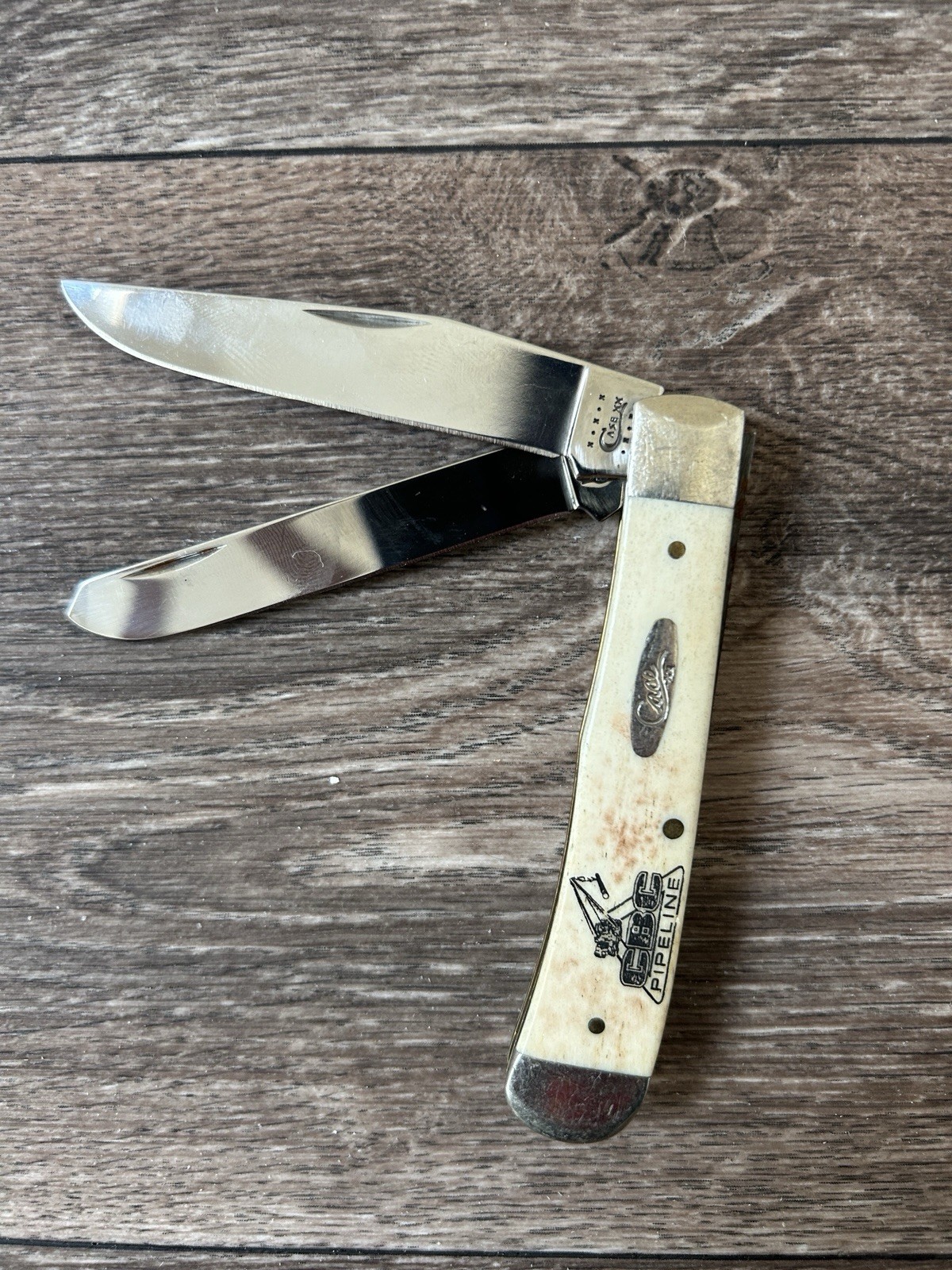 Vintage Case XX 6254 Y2K 5 • 5x Amber Bone Trapper Knife. Rare Pipeline Special
