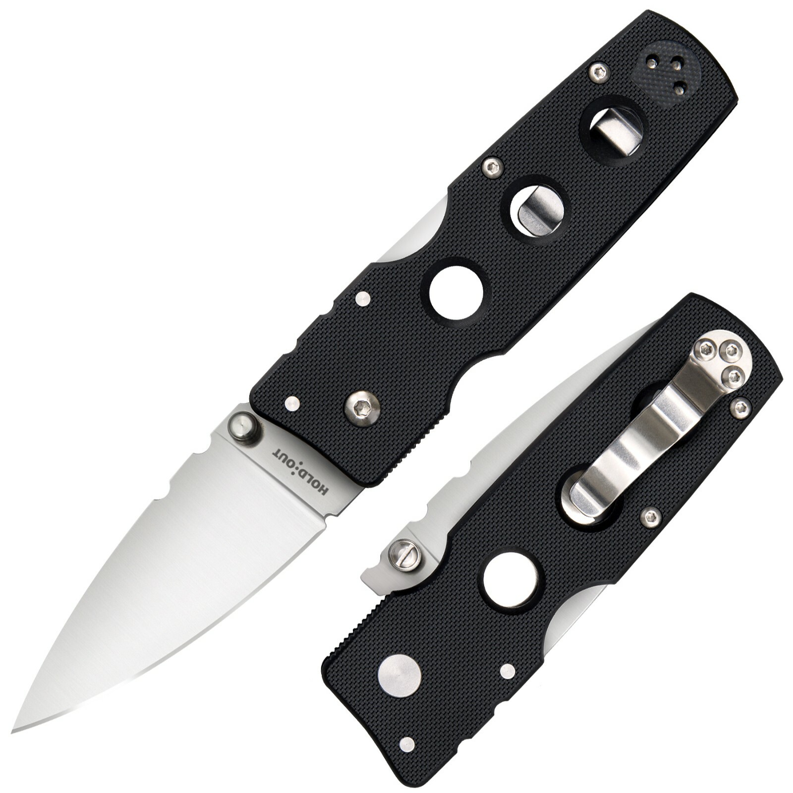 Cold Steel Hold Out Lockback Black G10 Folding CPM-S35VN Serrated Knife 11G3