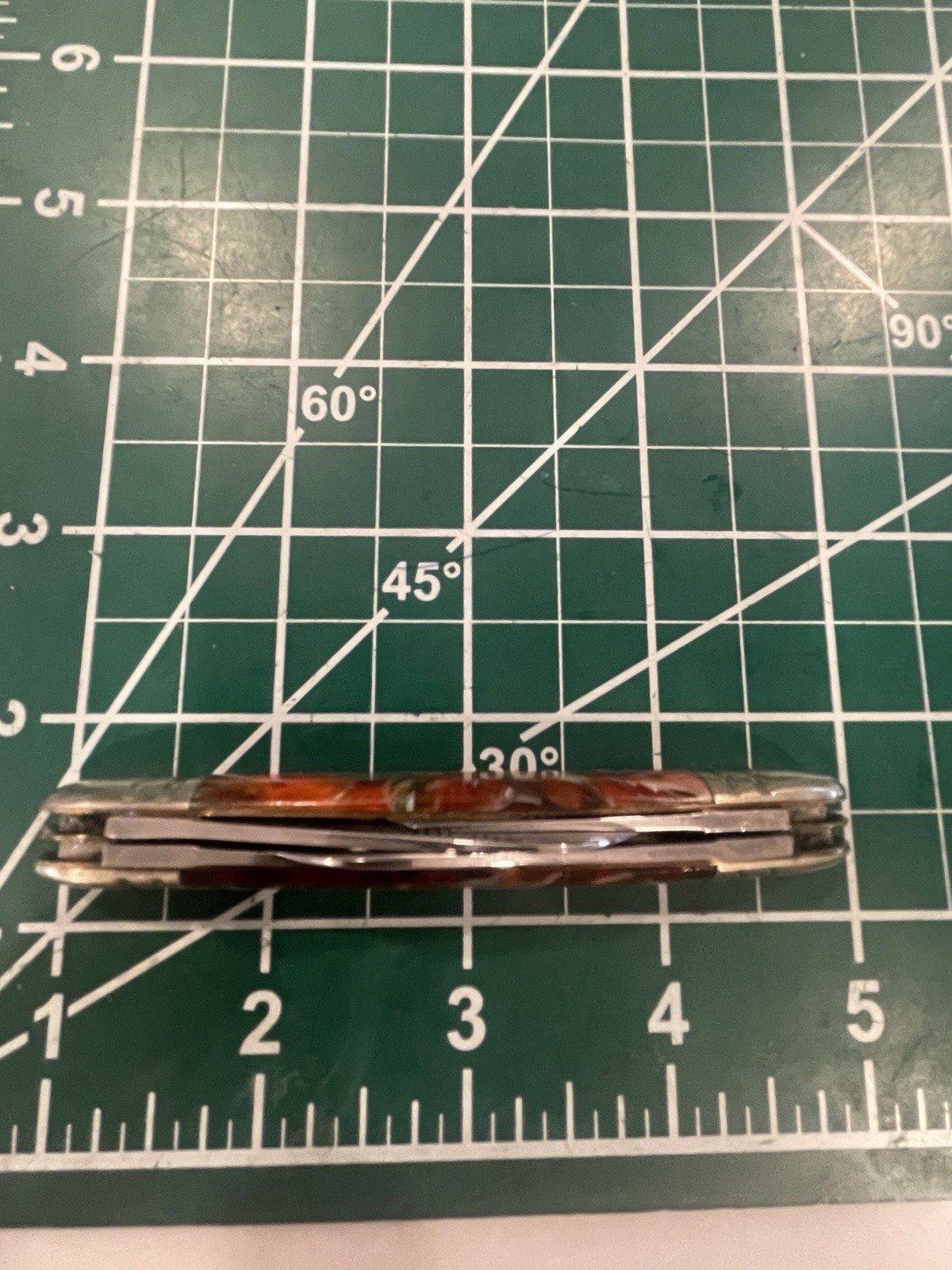Bulldog Brand Germany Congress Pocket Knife 1983 Amber Orange Swirl Tobacco RARE