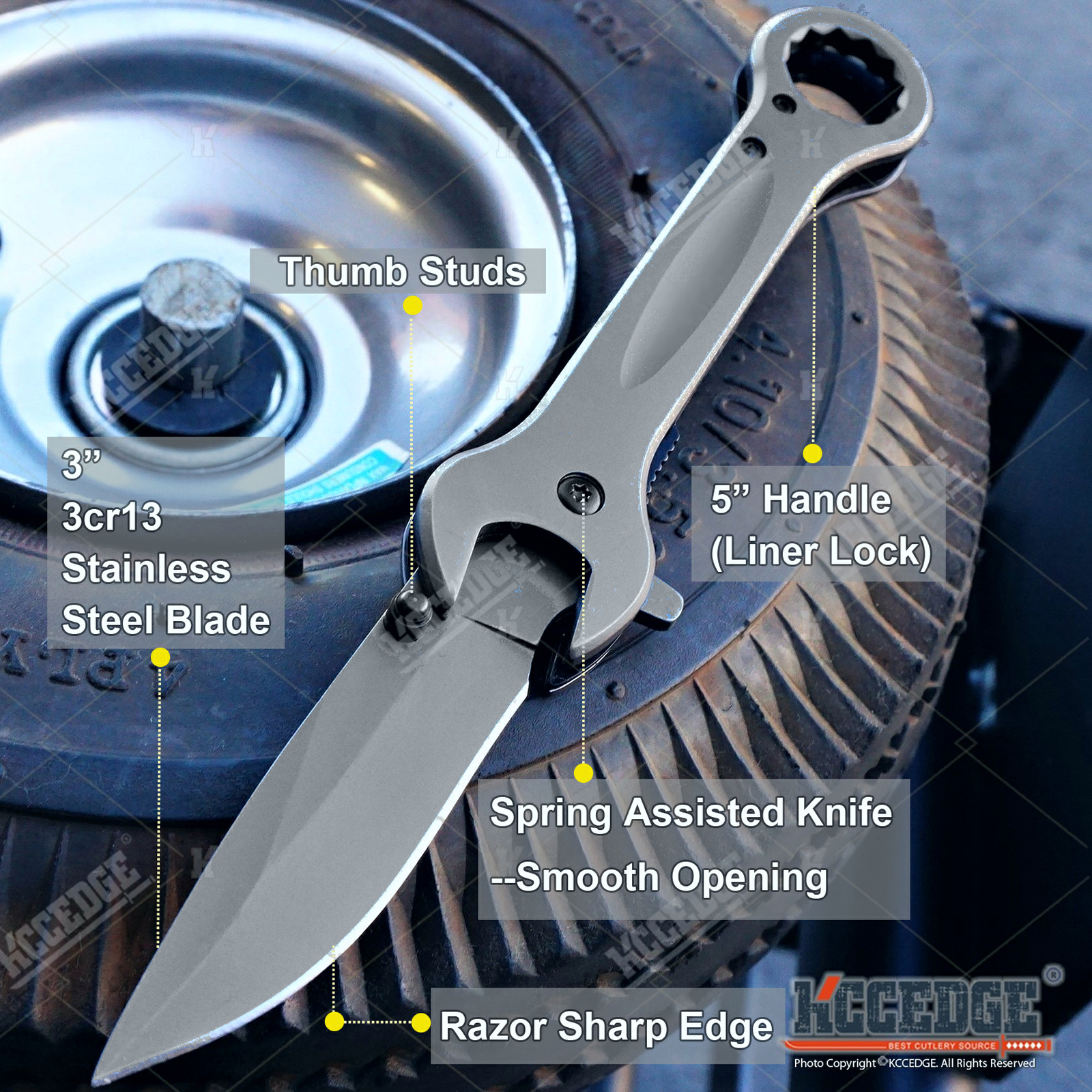 7.5″ MULTI-TOOL WRENCH TACTICAL ASSISTED OPEN SPRING FOLDING POCKET KNIFE KNIVES