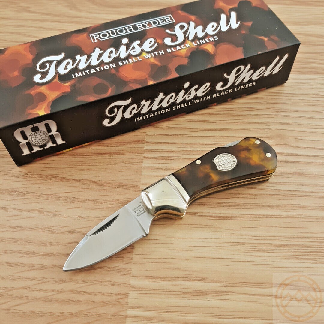 Rough Ryder Cub Folding Knife 1.5″ 440B Steel Blade Synthetic Tortoise Handle