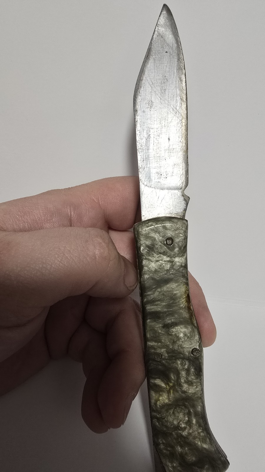 VTG Pocket Folding KNIFE USSR 70’s Metal /Plastic Handle /FISH Pattern