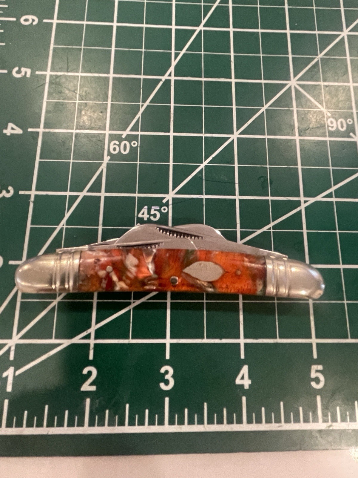 Bulldog Brand Germany Congress Pocket Knife 1983 Amber Orange Swirl Tobacco RARE
