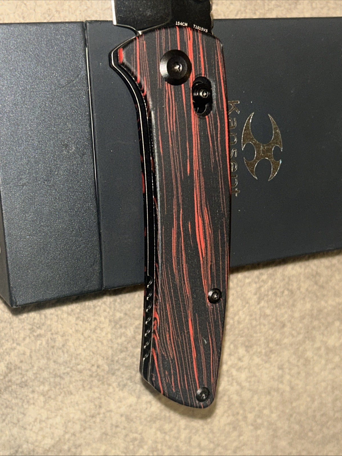 Kansept Knives Main Street Crossbar Lock Black & Red G10 Folding Knife T1015V5