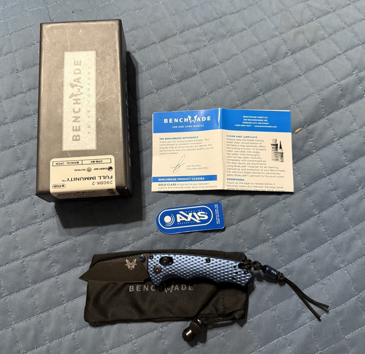 Benchmade 290BK-2 Full Immunity AXIS Crater Blue Aluminum