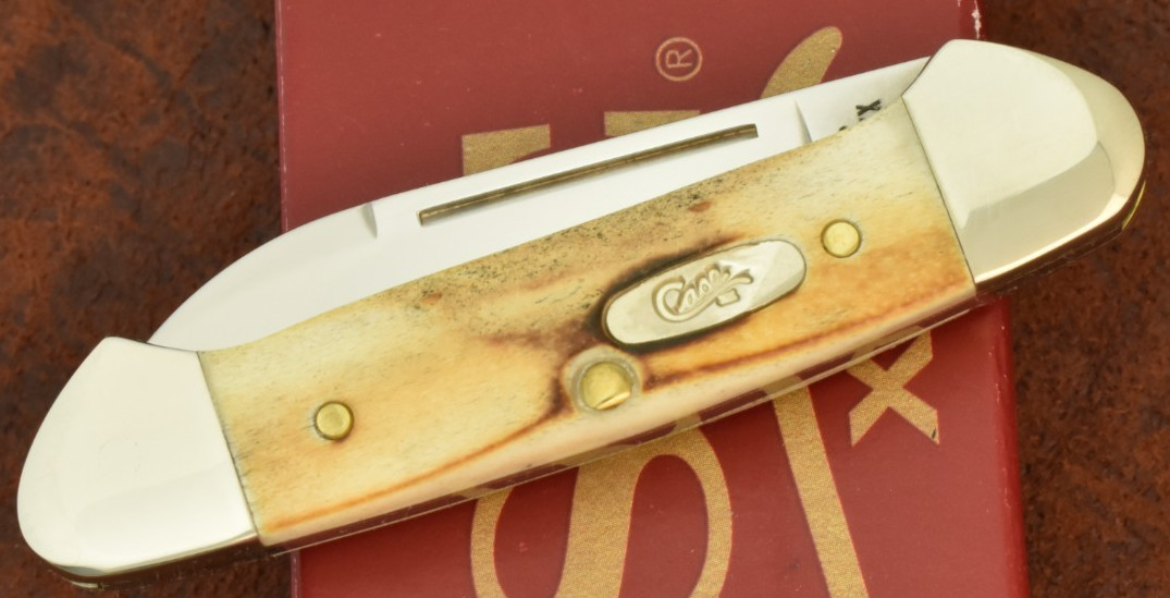 CASE XX USA 2024 GENUINE STAG BABY BUTTERBEAN CANOE KNIFE 52132 SS (35422)