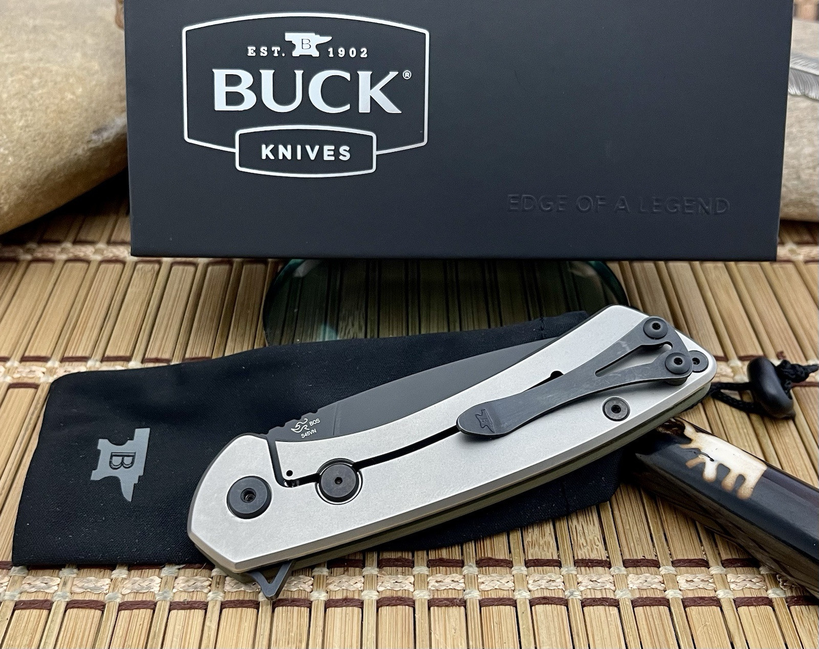 Buck USA OD Green G-10 Onset Black Cerakote 040GRS Framelock S45VN Knife