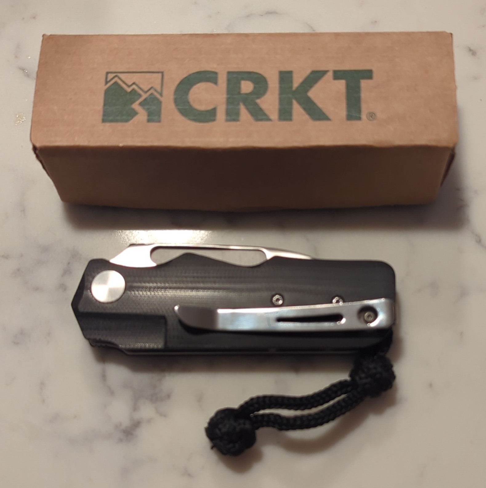 New CRKT Liong Mah Design #5 Black Stainless Non-locking Slipjoint Knife