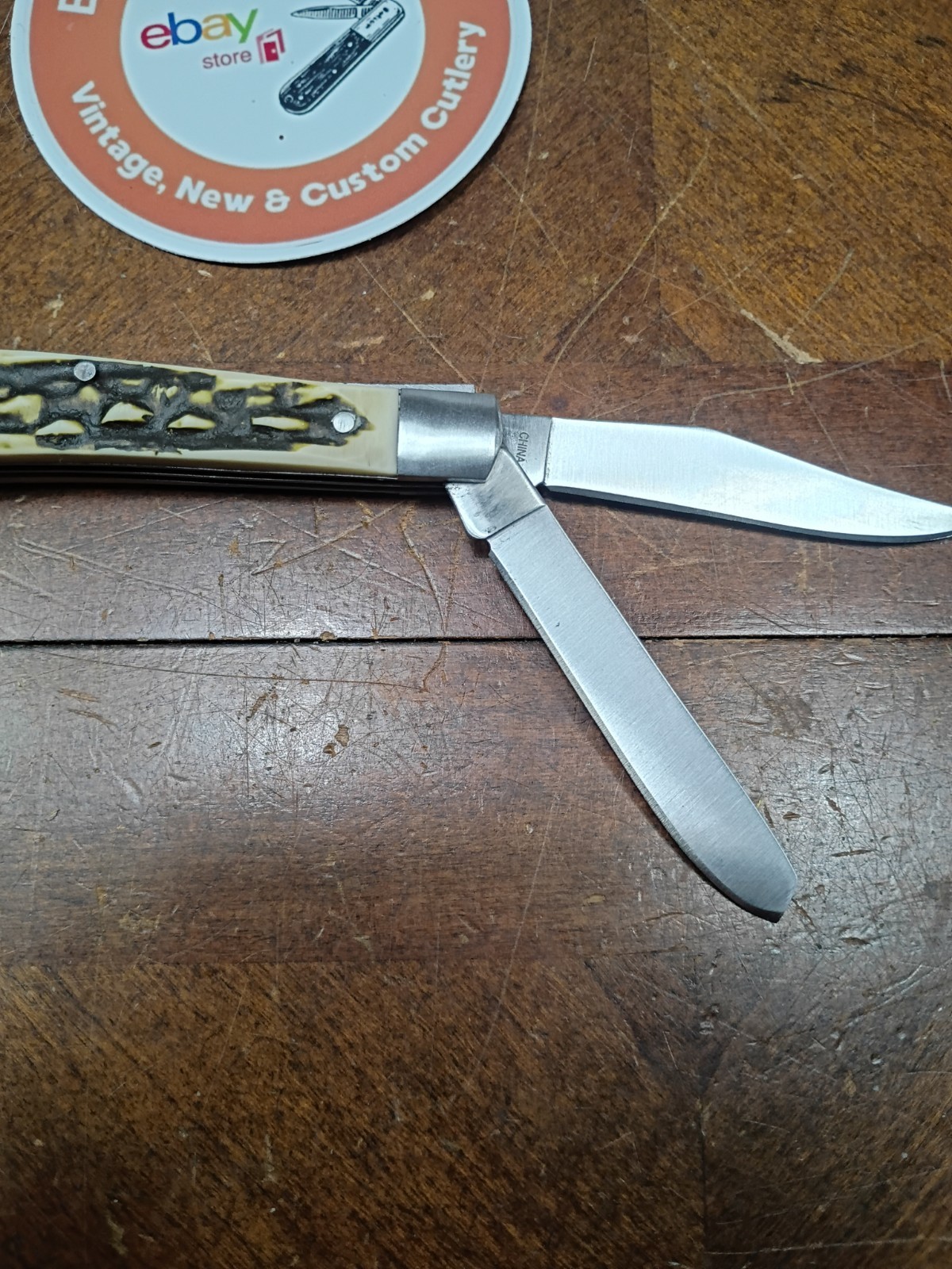 New Bear Edge 3 1/2″ Trapper Stagalon SS Very Nice, Smooth, Sharp! Ships Fast!!!