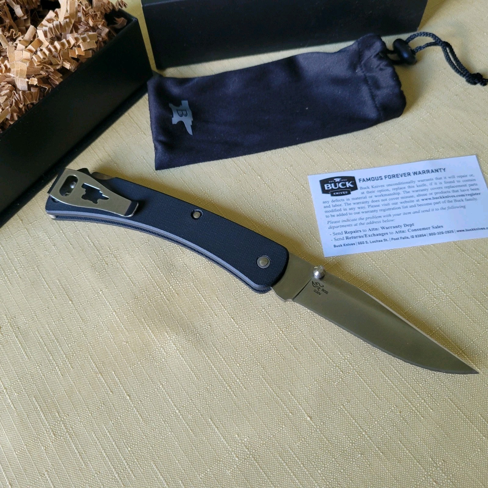 NEW Buck USA 110BKS4-B PRO Slim Hunter BLACK G-10 Handle BOS S30V Folding Knife