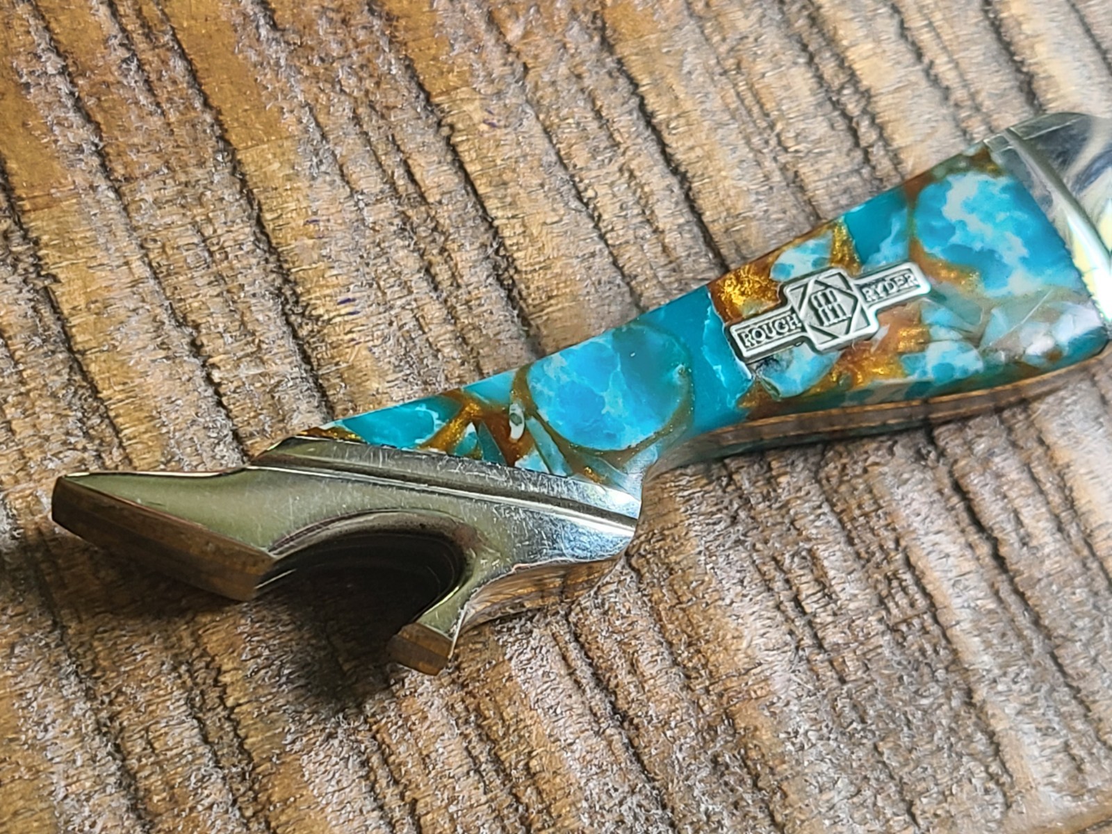 Rough Ryder RR2002 Lady Leg Turquoise Folding Pocket Knife 440 Steel NIB